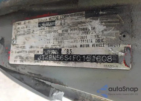 1985 Toyota Pickup Xtracab Rn56 Sr5 из США, поврежденный, VIN JT4RN56S4F0151608